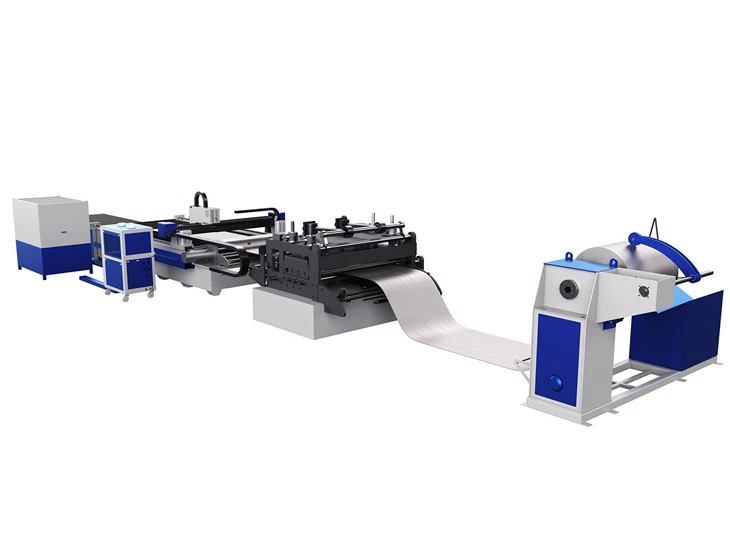 High Efficiency Metal Coil Fed Laser Cutting Machine With Rolling Table And Auto Unloading